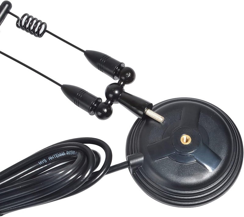 HYS Amateur Dual-Band VHF & UHF Magnet Base Antenna for 2m/70cm Motorola Mobile Ham Radios & Repeaters with 3.5inchs Magnetic Mount, W/13ft RG58 Cable PL-259 UHF Male Mag Mount (Black) - Image 5